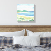 Beach Grass Bay | Zee voor de kust van de waterver Canvas Afdruk (Insitu (Slaapkamer))