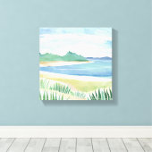 Beach Grass Bay | Zee voor de kust van de waterver Canvas Afdruk (Insitu (Houten vloer))