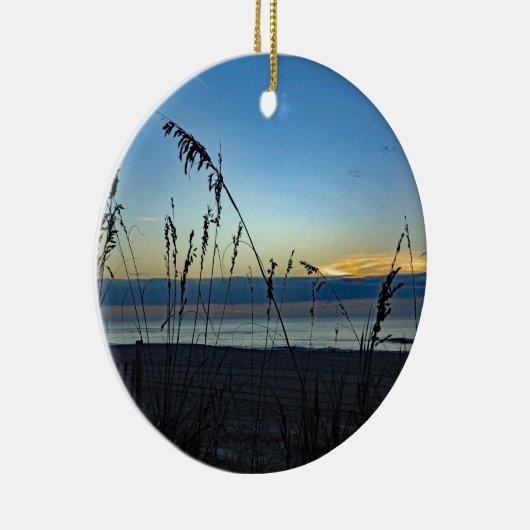  Beach Grass Sunrise Foto Keramisch Ornament (Rechts)
