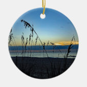  Beach Grass Sunrise Foto Keramisch Ornament (Voorkant)