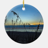  Beach Grass Sunrise Foto Keramisch Ornament (Achterkant)