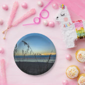  Beach Grass Sunrise Foto Papieren Bordje (Feest)