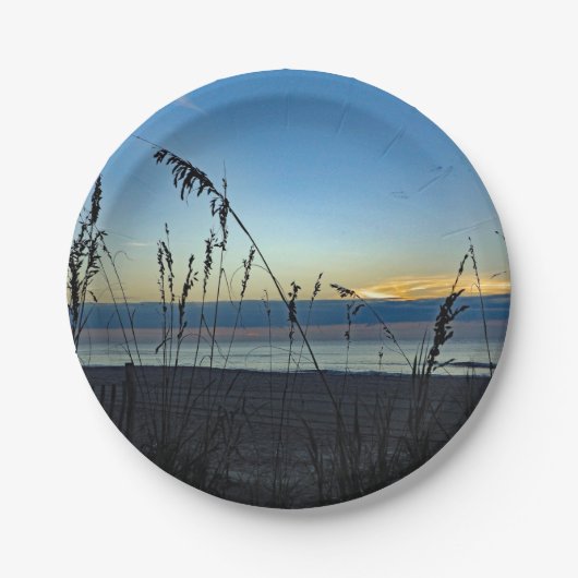  Beach Grass Sunrise Foto Papieren Bordje (Voorkant)