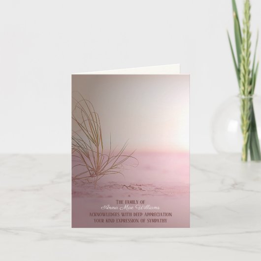 Beach Grass Sympathie Bedankkaart (Voorkant)