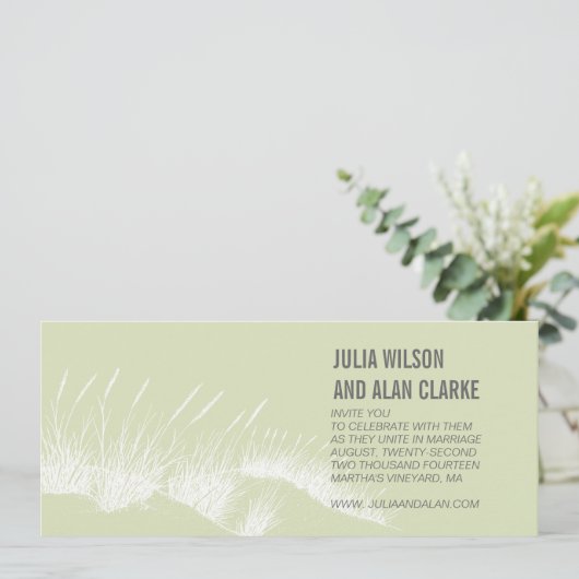Beach Grass Wedding Invitations Martha's Vineyard Kaart (Staand voorkant)
