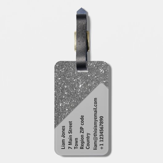 BEACH GRAY SHINGLE SHELL MONOGRAM CUSTOM TEKST BAGAGELABEL (Achterkant verticaal)