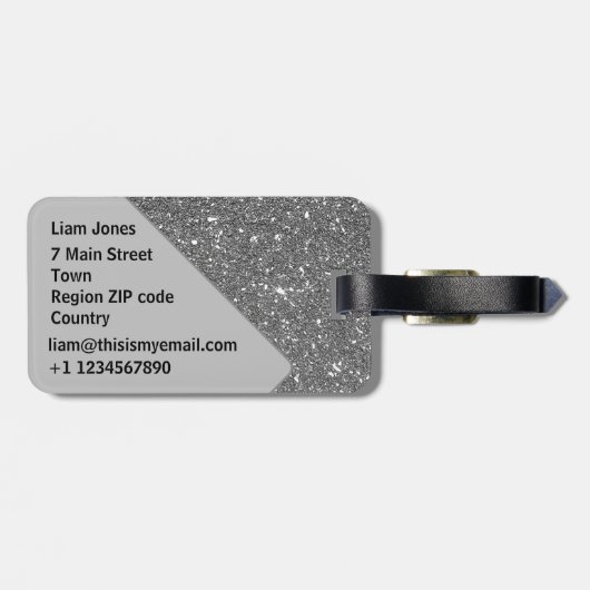 BEACH GRAY SHINGLE SHELL MONOGRAM CUSTOM TEKST BAGAGELABEL (Achterkant horizontaal)