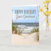 Beach Great Grandaunt Birthday Card Kaart (Gele Bloem)