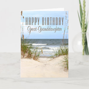 Beach Great Granddochter Birthday Card Kaart