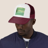 "Beach" Green Ocean Trucker Hat Trucker Pet (In situ)