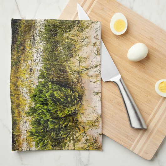 Beach Greens Theedoek (Quarter Fold)