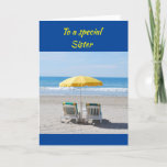 BEACH GREETTES TO MY *SPECIAL SISTER* BIRTHDAY C KAART<br><div class="desc">BEDANK U VOOR HET OPLOSSEN VAN 1 VAN MIJN ACHT OPLADING</div>