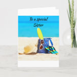 BEACH GREETTES TO MY *SPECIAL SISTER* BIRTHDAY KAART<br><div class="desc">BEDANK U VOOR HET OPLOSSEN VAN 1 VAN MIJN ACHT OPLADING</div>