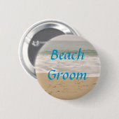 Beach Groom Button: Versie Ocean Tide Ronde Button 5,7 Cm (Voorkant /achterkant)