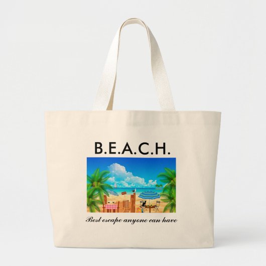 Beach Grote Tote Bag (Voorkant)