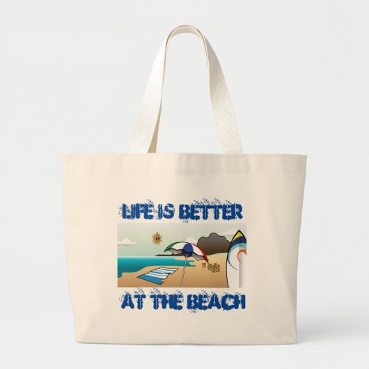Beach Grote Tote Bag (Voorkant)