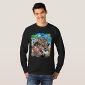 Beach Group Selfie Sloth Pug Cat Chicken Dog Unico T-shirt (Voorkant volledig)