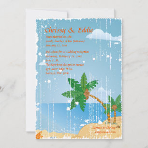 Beach Grunge Invitation Kaart