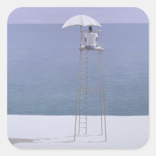 Beach guard 2004 vierkante sticker (Voorkant)