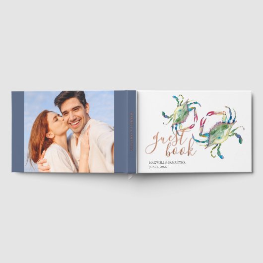 Beach Guest Book Waterverf Krabben Gastenboek (Volledig)