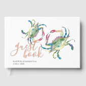 Beach Guest Book Waterverf Krabben Gastenboek (Voorkant)