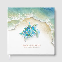 Beach Guest Book Waterverf Zee Schildpad