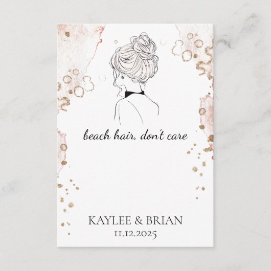 Beach Hair Bachelorette Scrunchie Houder Informatiekaartje (Voorkant)