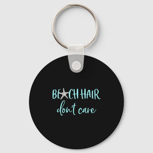 Beach Hair Don't Care - Cute Funny Summer Vacation Sleutelhanger (Voorkant)