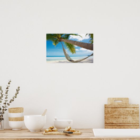 Beach hammack palmtree poster (Keuken)