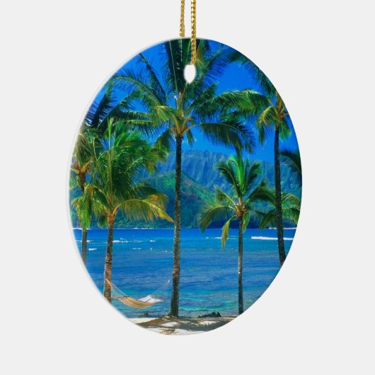 Beach Hammock Kauai Hawaii Keramisch Ornament (Rechts)