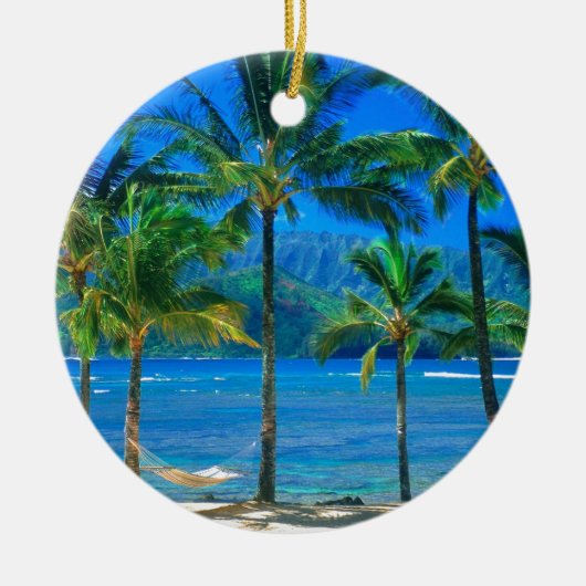 Beach Hammock Kauai Hawaii Keramisch Ornament (Voorkant)