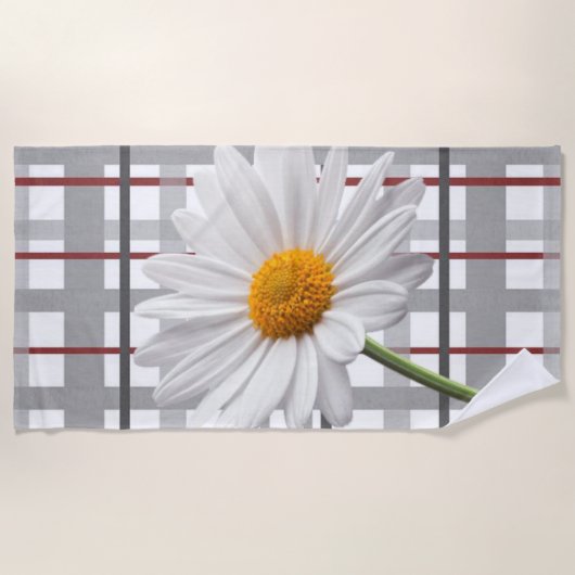 Beach handdoeken White Daisy (Voorkant)