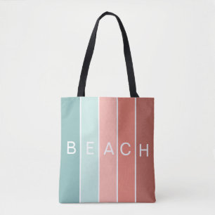 Beach happy coole, coole, moderne strepen tote bag