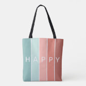 Beach happy coole, coole, moderne strepen tote bag (Achterkant)