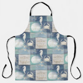 Beach Happy Place Blue Aqua Apron Schort (Voorkant)