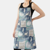 Beach Happy Place Blue Aqua Apron Schort (Insitu)