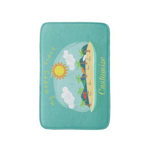 Beach Happy Place Thunder_Cove Badmat (Voorkant Verticaal)