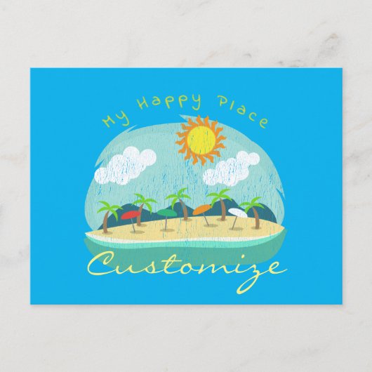 Beach Happy Place Thunder_Cove Briefkaart (Voorkant)