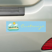 Beach Happy Place Thunder_Cove Bumpersticker (Op auto)