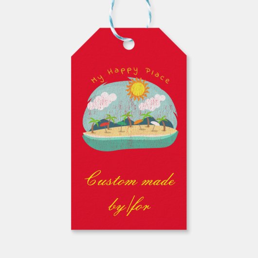 Beach Happy Place Thunder_Cove Cadeaulabel (Achterkant)