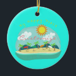 Beach Happy Place Thunder_Cove Keramisch Ornament<br><div class="desc">wat is beter dan een warm zonnig tropisch strand om te ontspannen ,  personaliseren door over te stappen naar jouw naam</div>