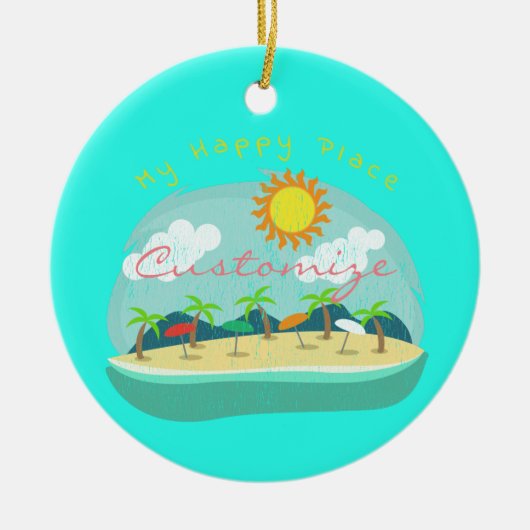 Beach Happy Place Thunder_Cove Keramisch Ornament (Voorkant)