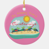 Beach Happy Place Thunder_Cove Keramisch Ornament (Achterkant)