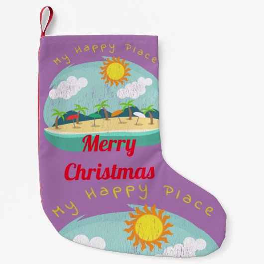 Beach Happy Place Thunder_Cove Kleine Kerstsok (Voorkant)