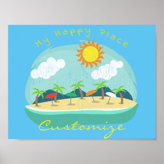 Beach Happy Place Thunder_Cove Poster (Voorkant)