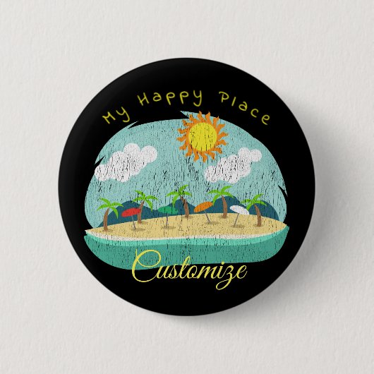Beach Happy Place Thunder_Cove Ronde Button 5,7 Cm (Voorkant)