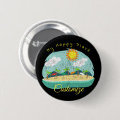 Beach Happy Place Thunder_Cove Ronde Button 5,7 Cm (Voorkant /achterkant)