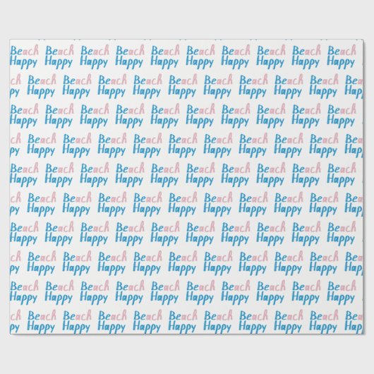 Beach Happy text Cadeaupapier (Vlak)