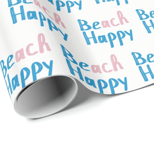 Beach Happy text Cadeaupapier (Rol Hoek)
