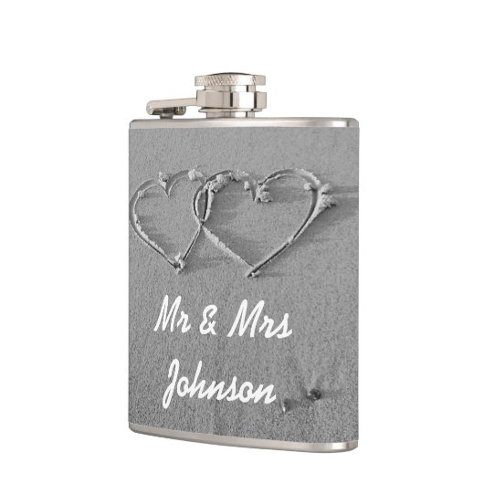 Beach harst Mr en Mrs bruiloft drink kolf Heupfles (Links)